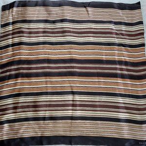 Echo 100% Silk Brown Stripped Scarf 35" x 34"